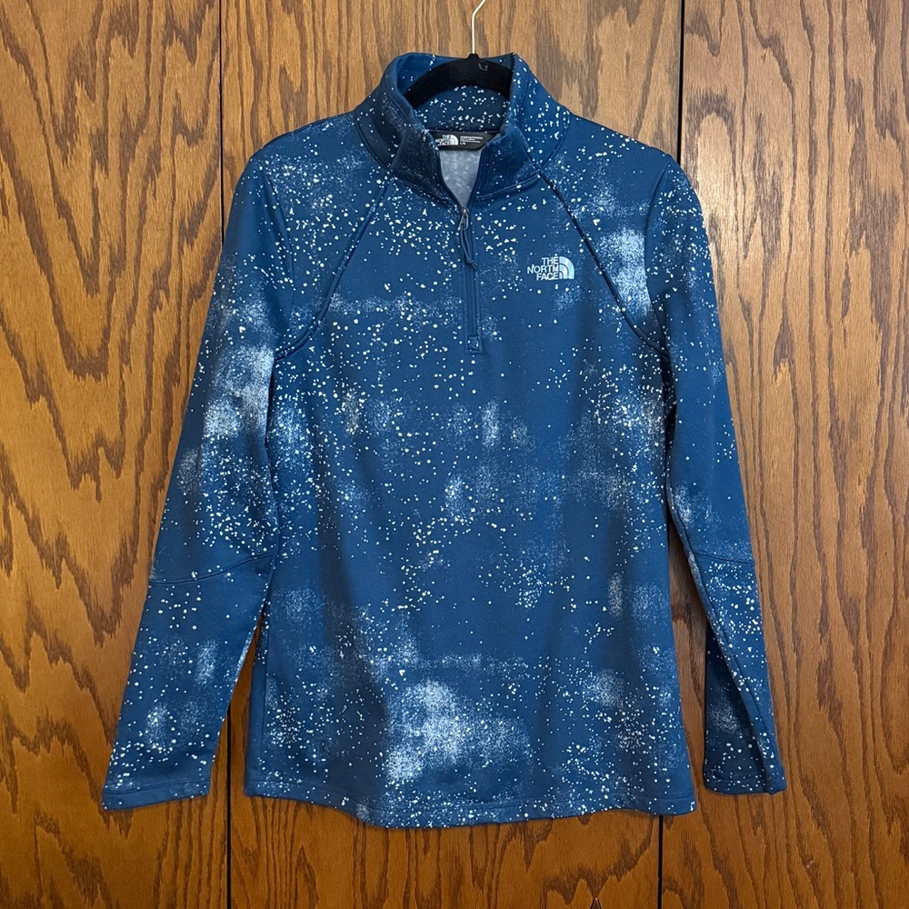 The North Face Blue Galaxy Speckled 1/4 Zip Fleece Pullover Women’s M